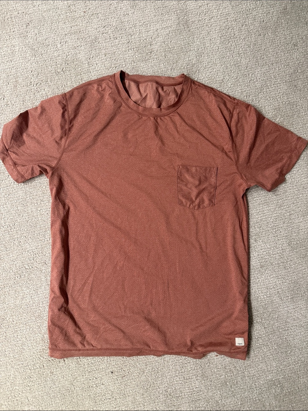 Vuori Short Sleeve Pocket Tee in Rust